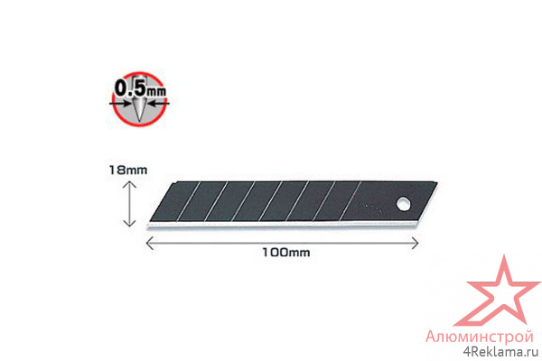 Сменные лезвия OLFA LBB-50B 18мм BLACK MAX, 50 шт.
